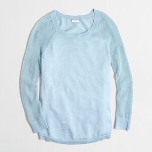 J. Crew baby blue merino mesh sleeve sweater